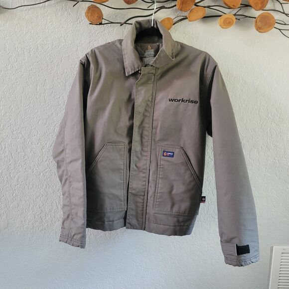 LAPCO FR Mens Gray Duck Canvas Flame Resistant Heavy Duty Work Jacket Small